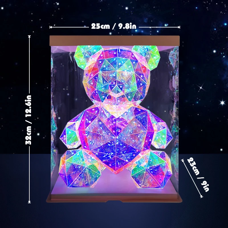 가방이 달린 빛나는 곰, 발렌타인 데이 선물, 매직 야광 곰, 집 거실 데스크탑 장식, 여자 그릴 친구, 창의적인 선물, 30cm