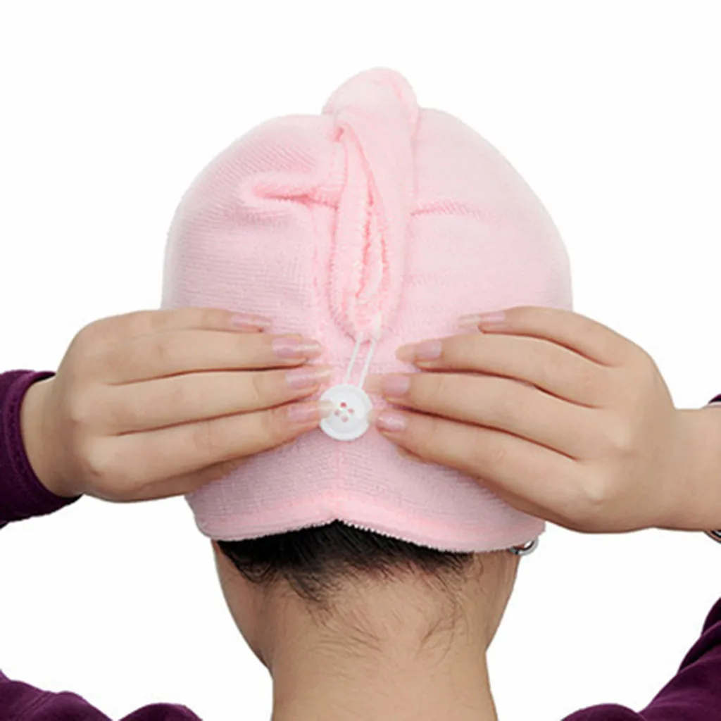 Turban Head Wrap Microfibre After Shower Hair Drying Wrap Cute Cartoon Bunny Hair Drying Hat Towel Quick Dry microfiber towel hair towel