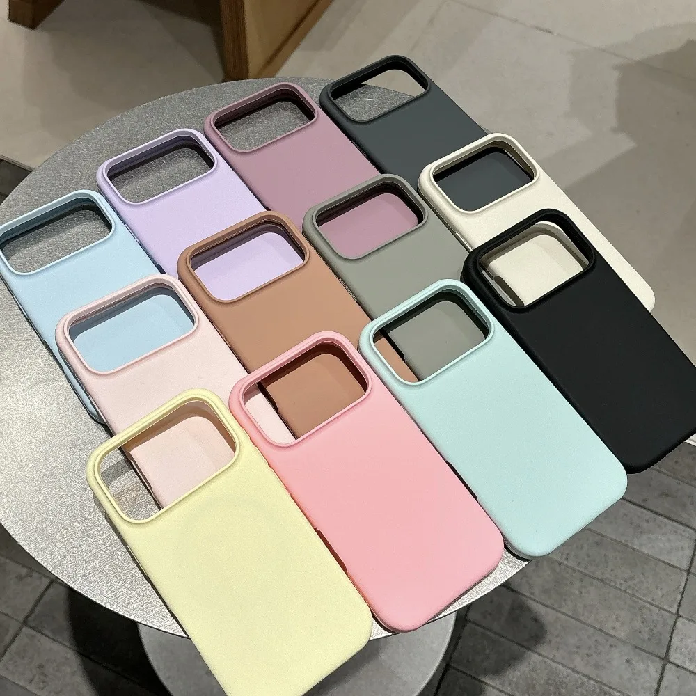 Funda de color caramelo para iPhone 17, 16, 15, 14 Pro Max, Air Plus, 12, 13 y 11, silicona líquida suave, fina y a prueba de golpes_voghion.com