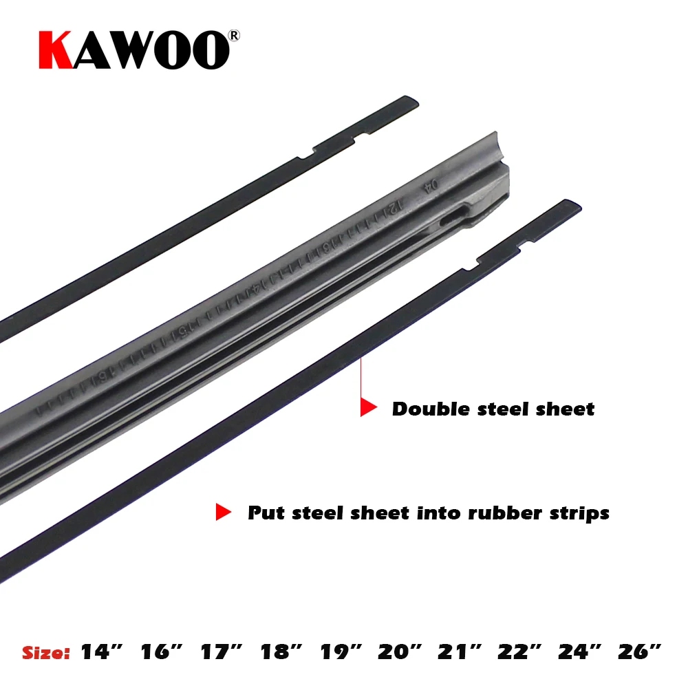 Premium KAWOO Rubber/Silicon Wiper Blade Refill Strip - 1 Piece Accessory