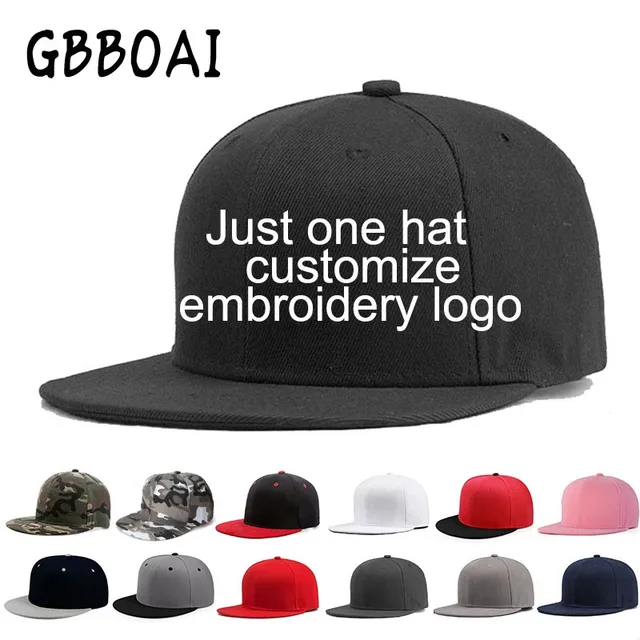 Custom Logo Snapback Cap Team Embroidery Monogram Baseball Hat Personalized Men Women Gorras Planas Hip Hop Bone Aba Reta 1