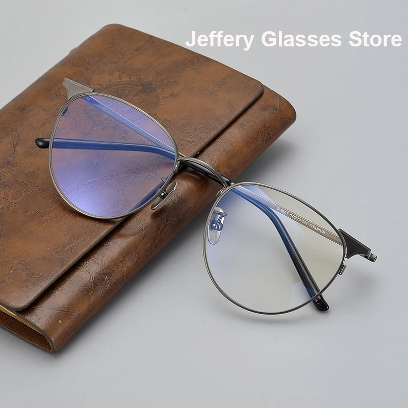 

New Titanium Myopic Glasses Frame Fashion Simple Oval Optical Eyeglasses Men Women Prescription Anti Blue Spectacles Oculos