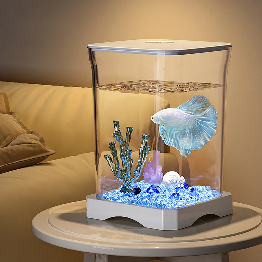 Desktop Fish Bowl High Transparency Small Landscape Fish Tank Aquarium Tank Breeding for Home Office