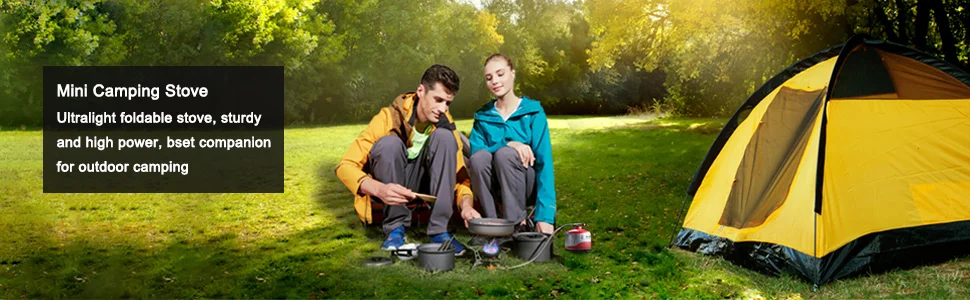 Description Picture 2 of itemUltralight Mini Camping Stove, 2600W Power Titanium Alloy Automatic Foldable Outdoor Cookware Tool for Picnic, Cookout, Hiking