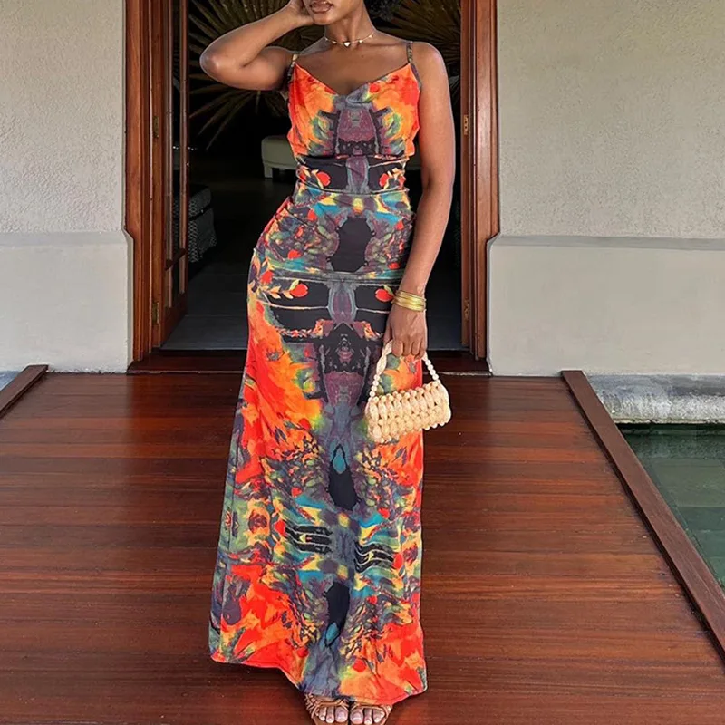 

Sexy Sleeveless Strap Wrap Hip Casual Style Dress
