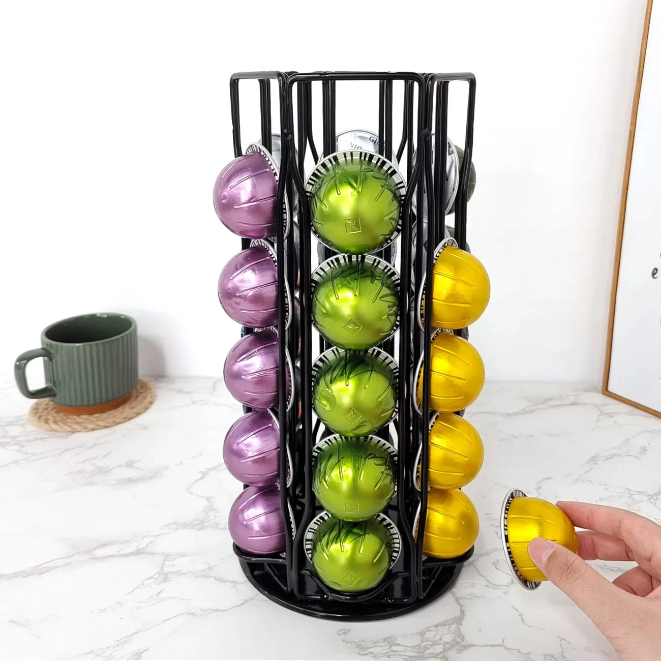 20/30/40 Nespresso Vertuo Coffee Pod Capsule Holder Stand Tower Vertuoline Rack Dispenser Revolving Pods Drawer Storage Shelves