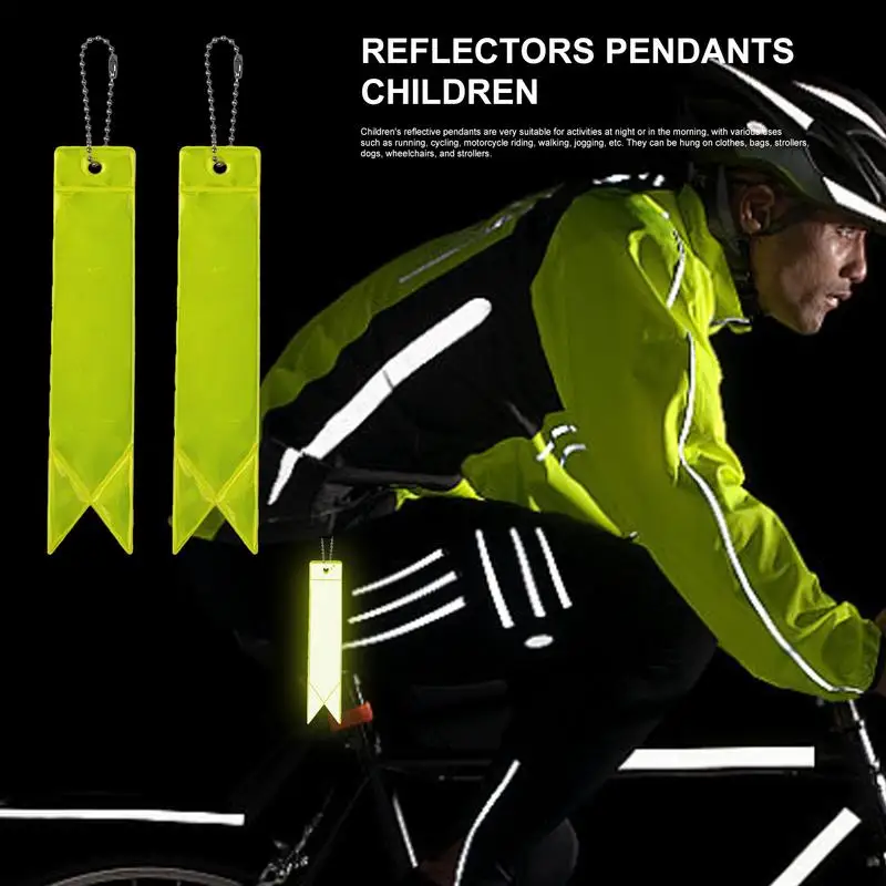 10PCS Reflective Keychain Pendant Safety Reflector Bag Pendant Keyrings Accessories For Child Adults Night Walking Safety Gear