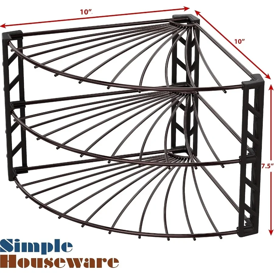 3Tier Counter Corner Shelf Organizer Bronze