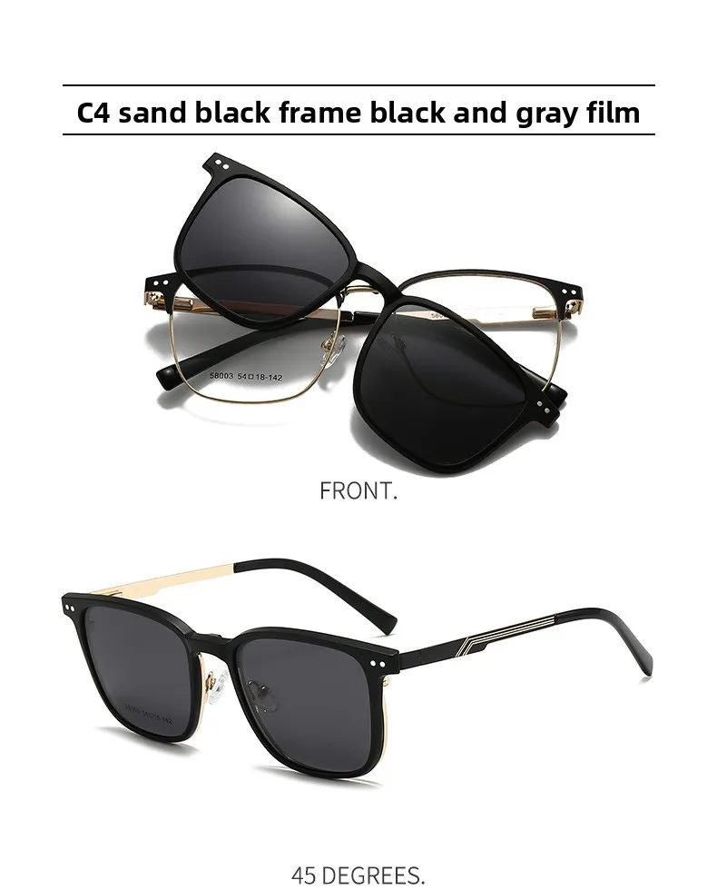 3-in-1-Brille mit Magnetärmeln, hohes Aussehen, vielseitiger Myopie-Brillenrahmen, polarisierte Zwei-in-Eins-Fahrsonnenbrille – Detail 22