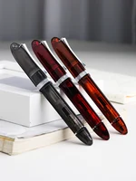 Majohn V60 Transparent Red  Triangular Piston Resin Fountain Pen Ink Writing Pen School Office Business Stationery Supplies Gift 1