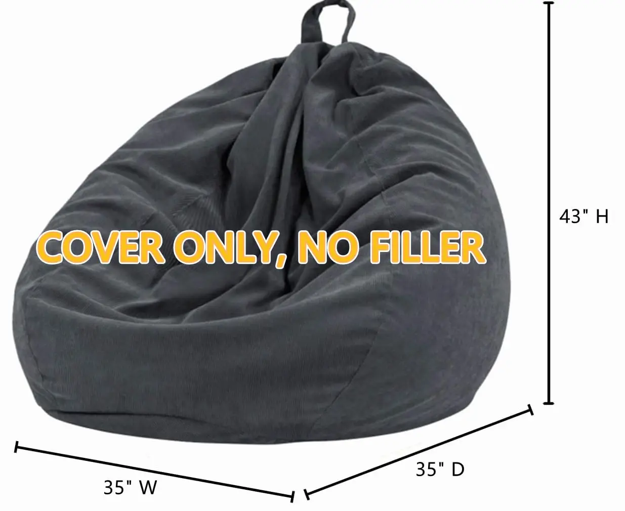 Stuffed Animal Storage Bean Bag Chair Cover (No Filler) Washable Soft Corduroy Cover for Adults Teens Organizing Plush Toys 6