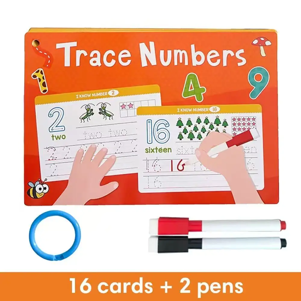 Montessori Tracing Practice Flash Cards for Preschoo Kindergarten Toddlers 3-6 Handwriting Chart Magic Practice Copybook 6
