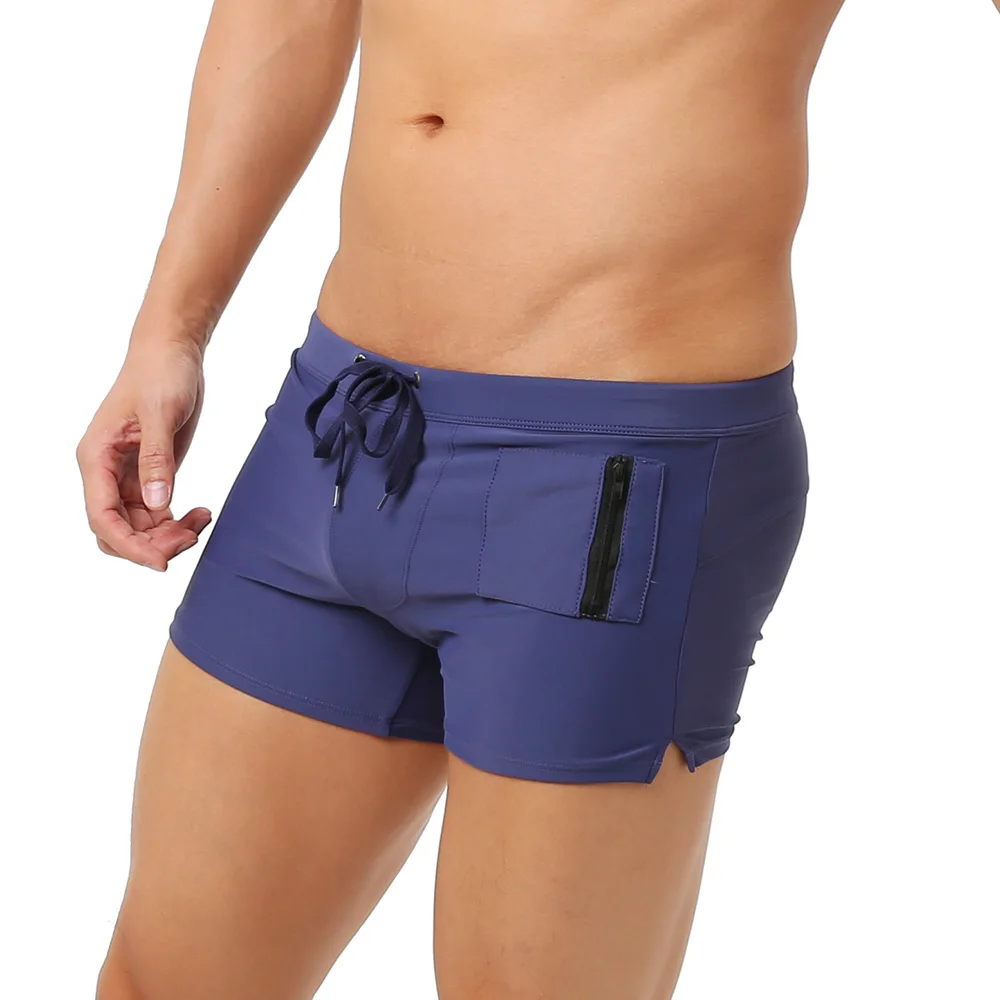 Men's Low Waist Swimwear Surfing Trunk Swim Short Sexy Personality Swimsuit Male Beach Swimming Board Short Men Bathing Slips