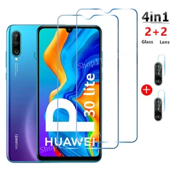 4 - in - 1 Protective Tempered Glass with Clear Camera Lens and Screen Protector - 2Glass 2Film (For Huawei P20 Pro)