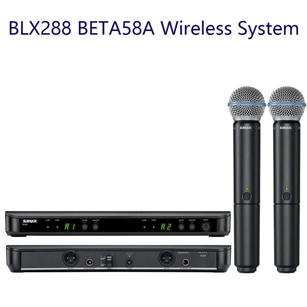 BLX288 B58 무선 마이크 듀얼 보컬 시스템, BETA58A 핸드헬드 전문 U..