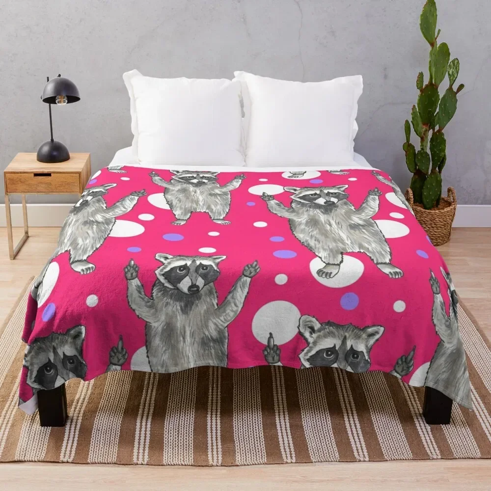 

Middle Finger Raccoon Pattern Design Throw Blanket Soft Blankets For Bed Blankets For Baby Fluffy Softs Blankets