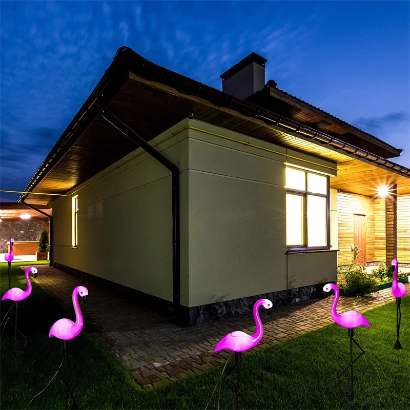 1/3PCS Flamingo Solar Light IP65 Waterproof LED Stake Light Landscape Ground Lamp For Outdoor Pathway Xmas Garden Decor solar lights garden light solar decoration light solar spot light