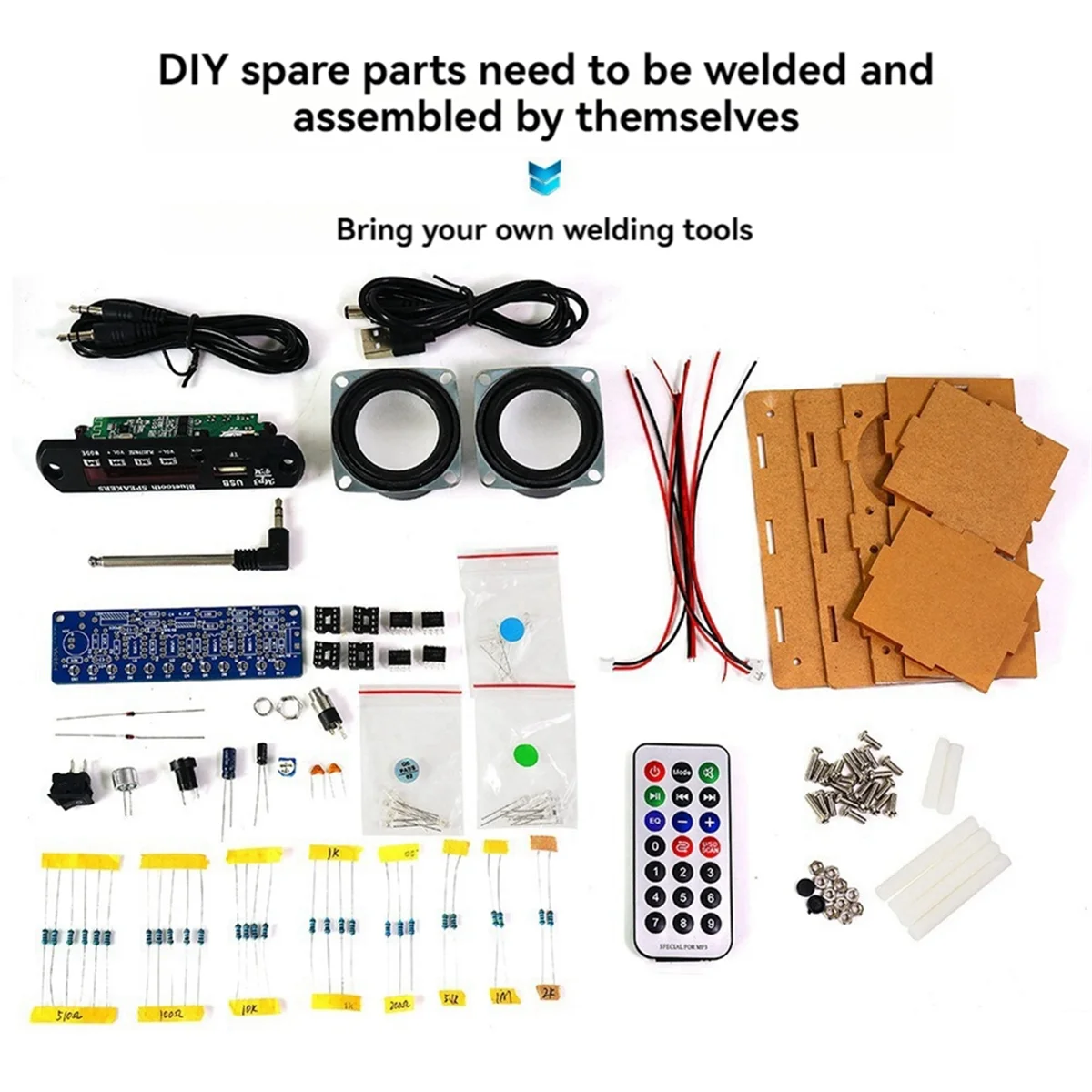 B34B-DIY Bluetooth Speaker Kit with FM Radio 87.5-108MHZ DIY Soldering Project