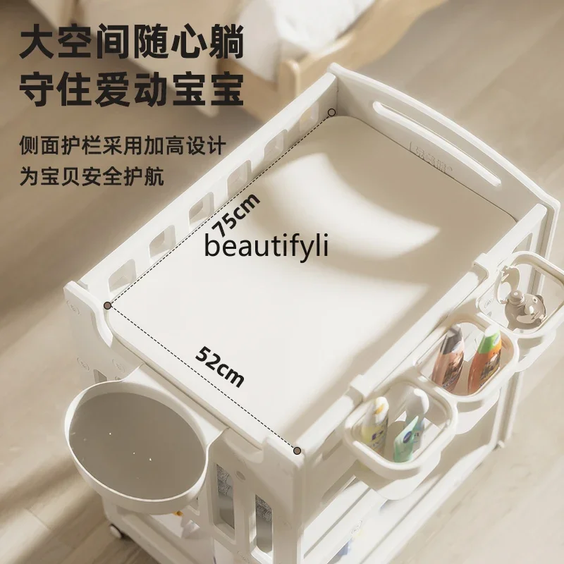 Diaper Table Baby Care Table Newborn, Massage Touch Baby Bed Movable