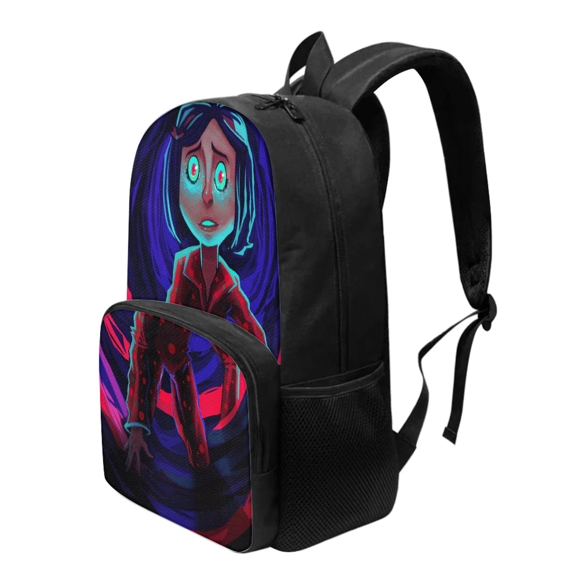 FORUDESIGNS 17 Inch Student Schoolbags Lightweight Fashion School Backpacks Coraline Fluffy Book Bag Stationery Storage