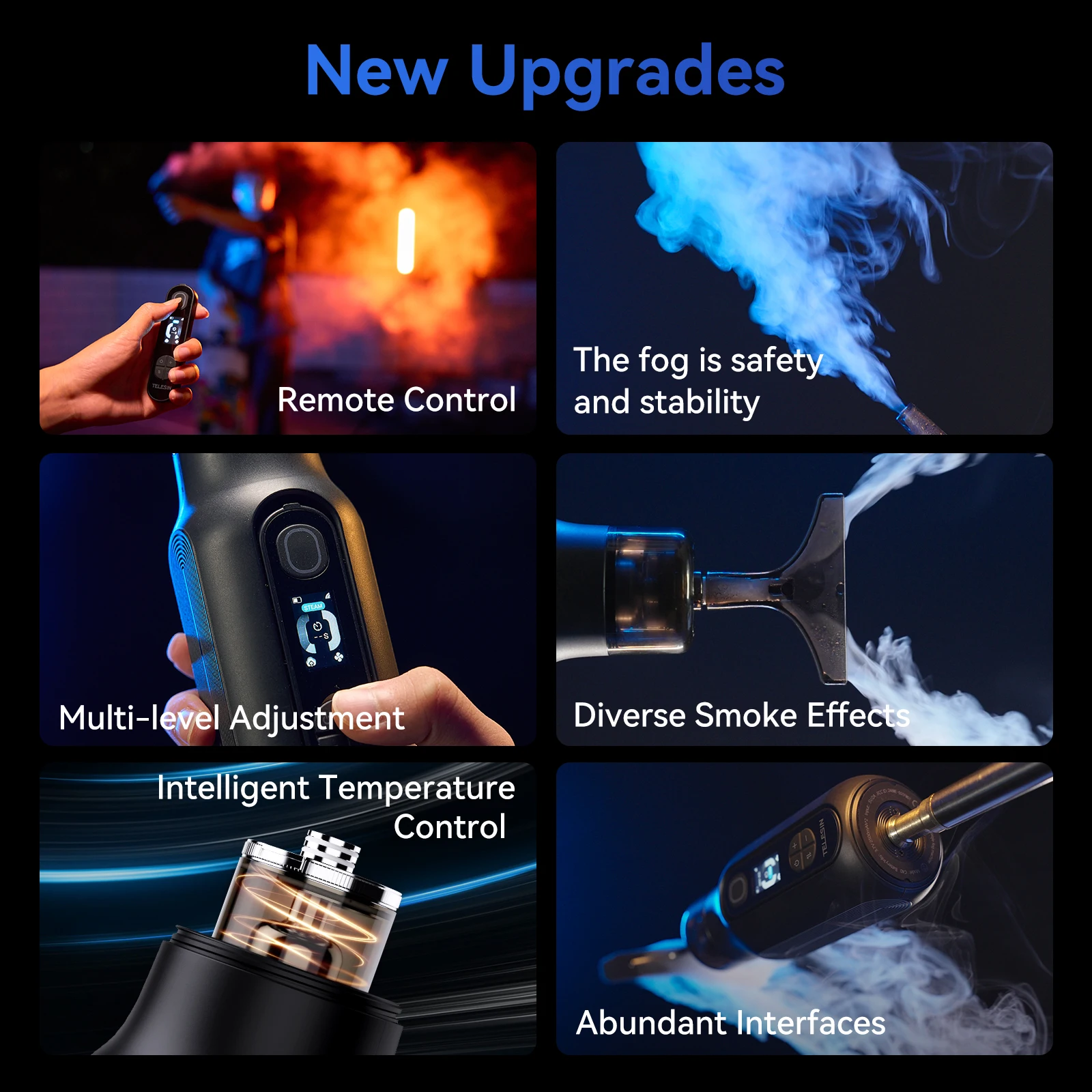 “آلة دخان محمولة TELESIN مع تأثيرات ودخان عن بعد ل...