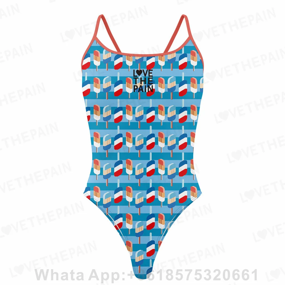 

Love The Pain Shoulder -length Swimwear Women One Piece Swimsuit Bikini Sexy Back Suspenders Swim Suit Functional Swimwear 2023