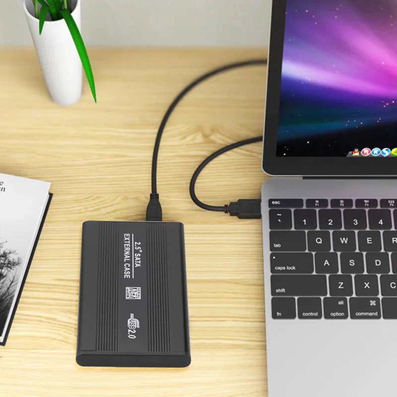 Aluminum USB Type-C External Hard Drive Enclosure with LED Light