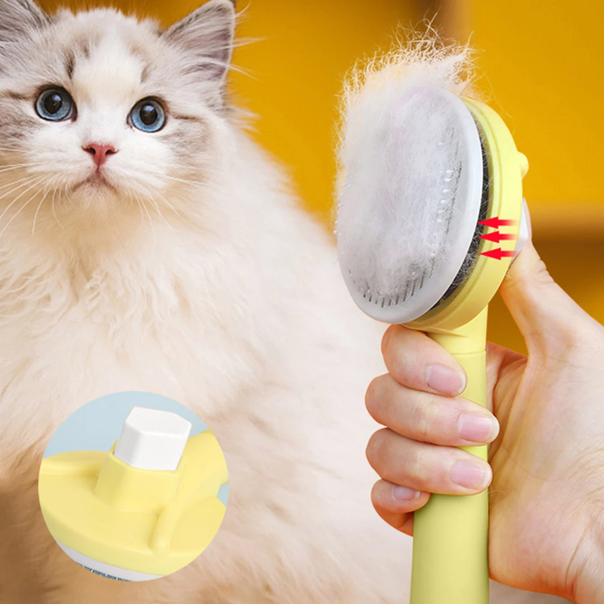 1pc Electric Pet Hair Remover Brush, Gentle Grooming For Cats & Dogs, Massage Comb With Needle