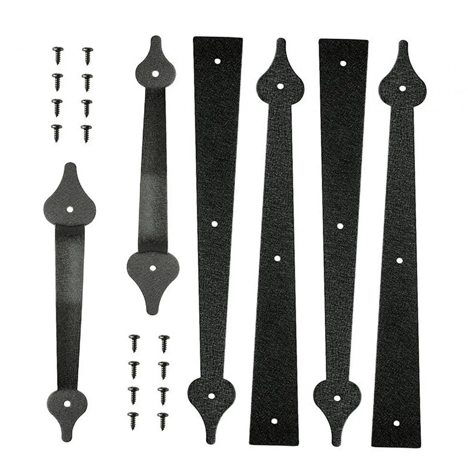 6Pcs Garage Handle Interior Door Gate Hardware Cabinet Rustic with Hinge Magnets Easy Install with Screws 4 Hinges 2 Handles