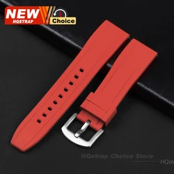 Waterproof Sports Silicone Watch Strap - Universal Rubber Band - 22mm (Red)