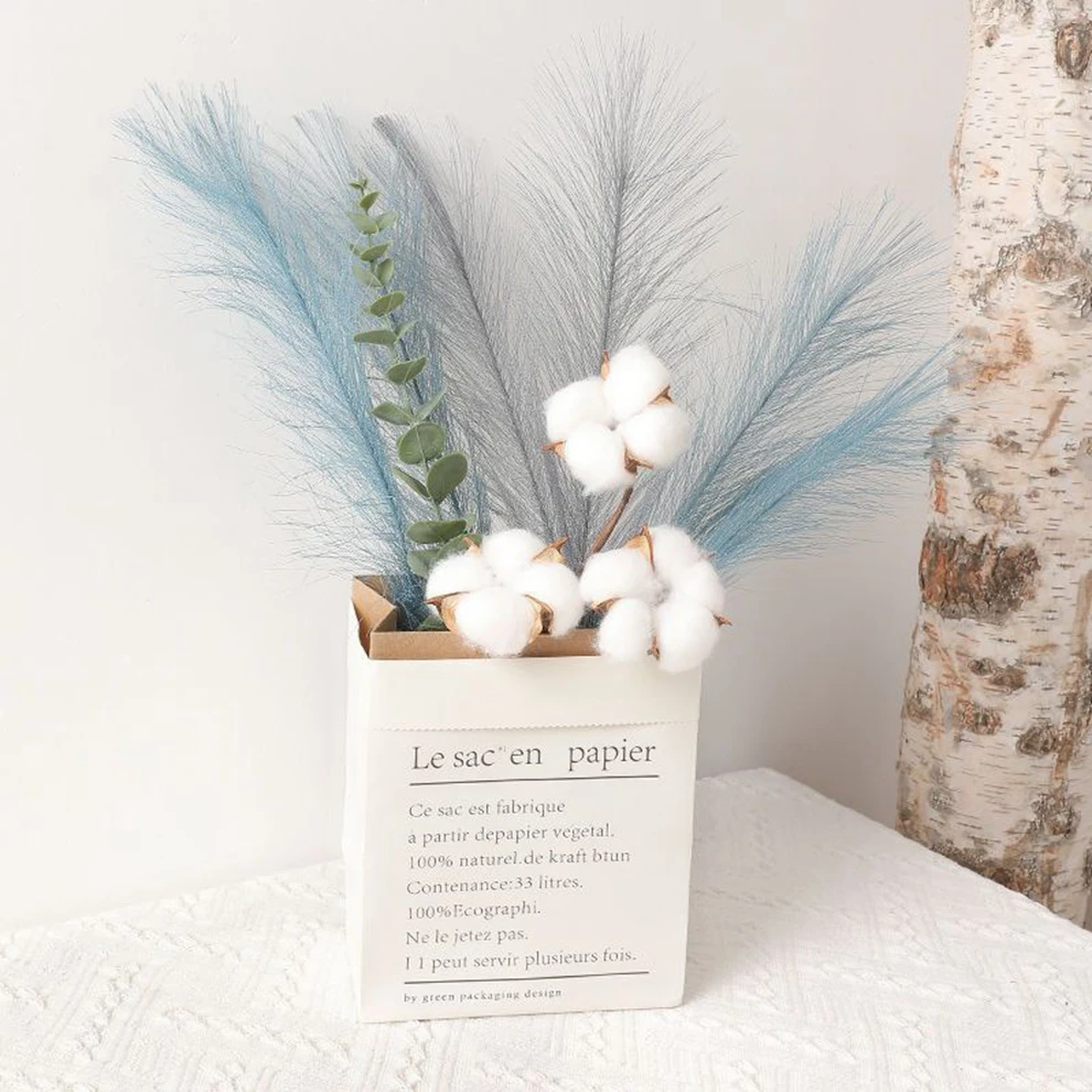 Fluffy Pampas Grass Reed Flower Artificial Pampas Grass Bouquet 42cm 1/5/10/30pcs Boho Wedding Bouquet Home Party Vase Decor