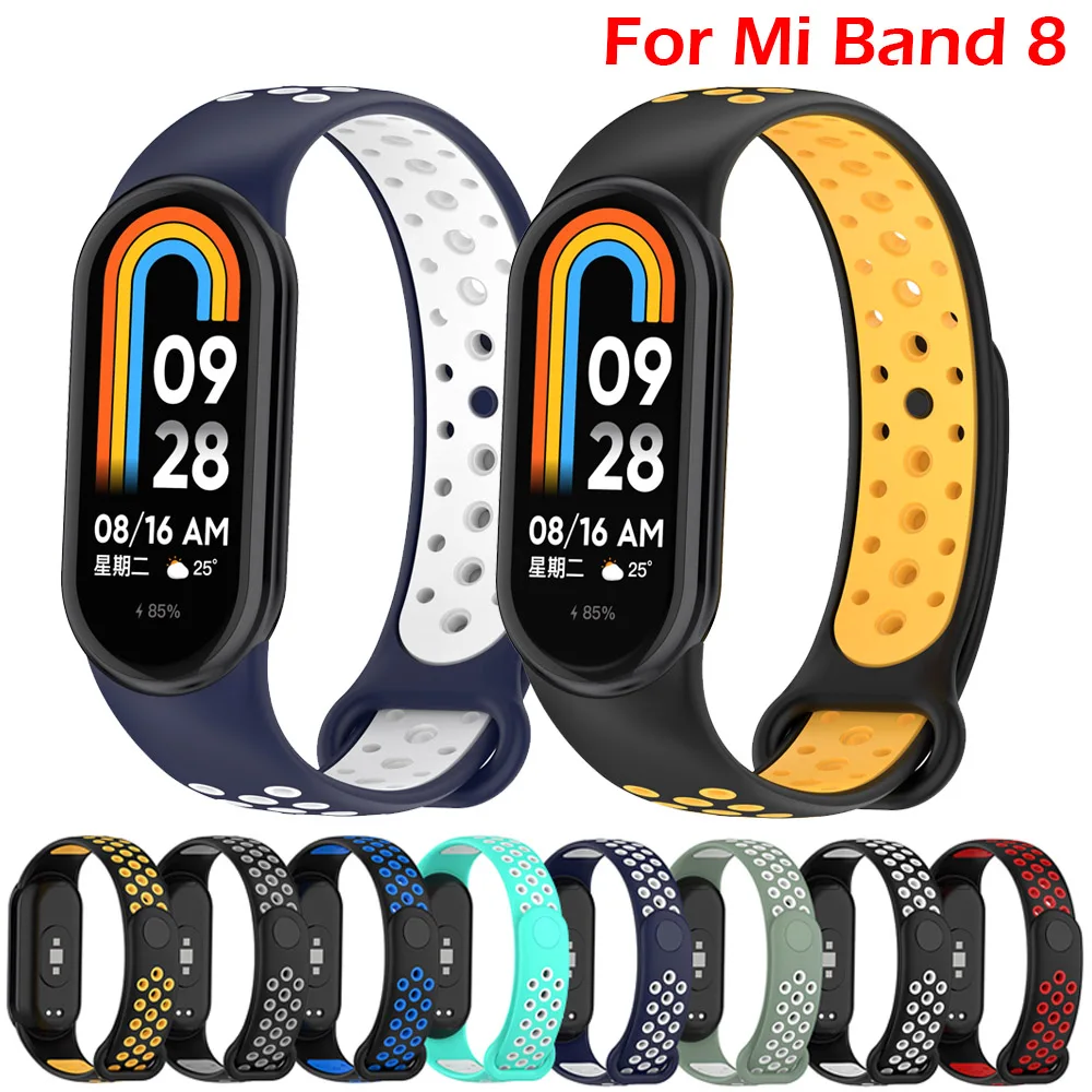 Silicone Strap For Miband 8 Bracelet Xiaomi Mi Band 8Nfc Rubber Sport Strap Plastics Interface For Miband 8 Smartwatch Wristband