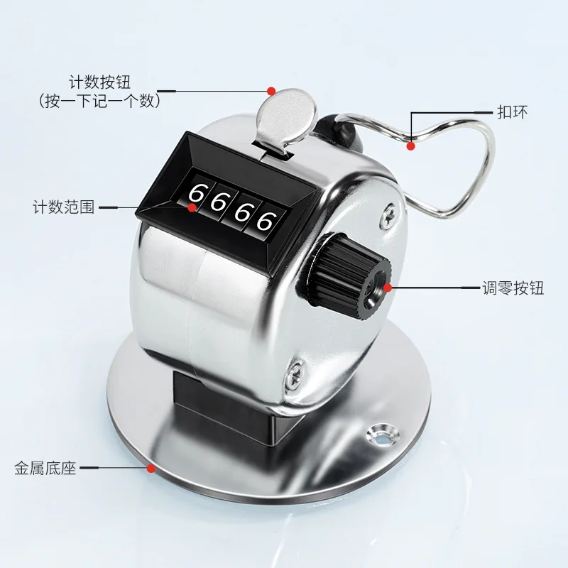 휴대용 탈리 카운터 도구 4자리 숫자 계수기 클리커 카운터 핸드 기계식 피치 카운터 (코칭, 뜨개질, 낚시용)