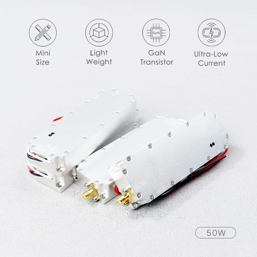 50W 300-1050Mhz 1.5G 2.4G 5.8G GPS WIFI RF GaN RF High Power Amplifier wireless Signal Extender Sweep Signal Source For Drone