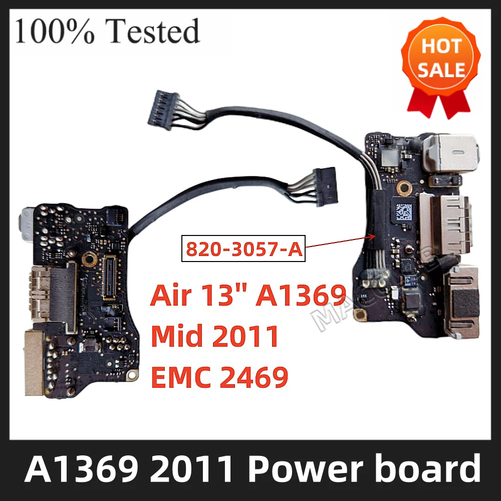 

DC IN USB Jack Power Audio Board FOR MacBook Air 13" A1369 MID 2011 EMC 2469 820-3057-A I/O Power Head USB Sound board 922-9963