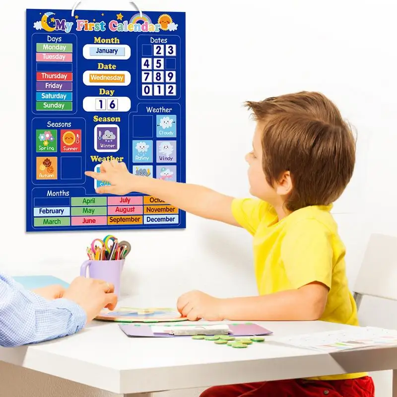 Magnetic Calendar for Kids Classroom Preschool Time Center