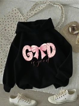 Children's God Is Good with Bow Hoodie