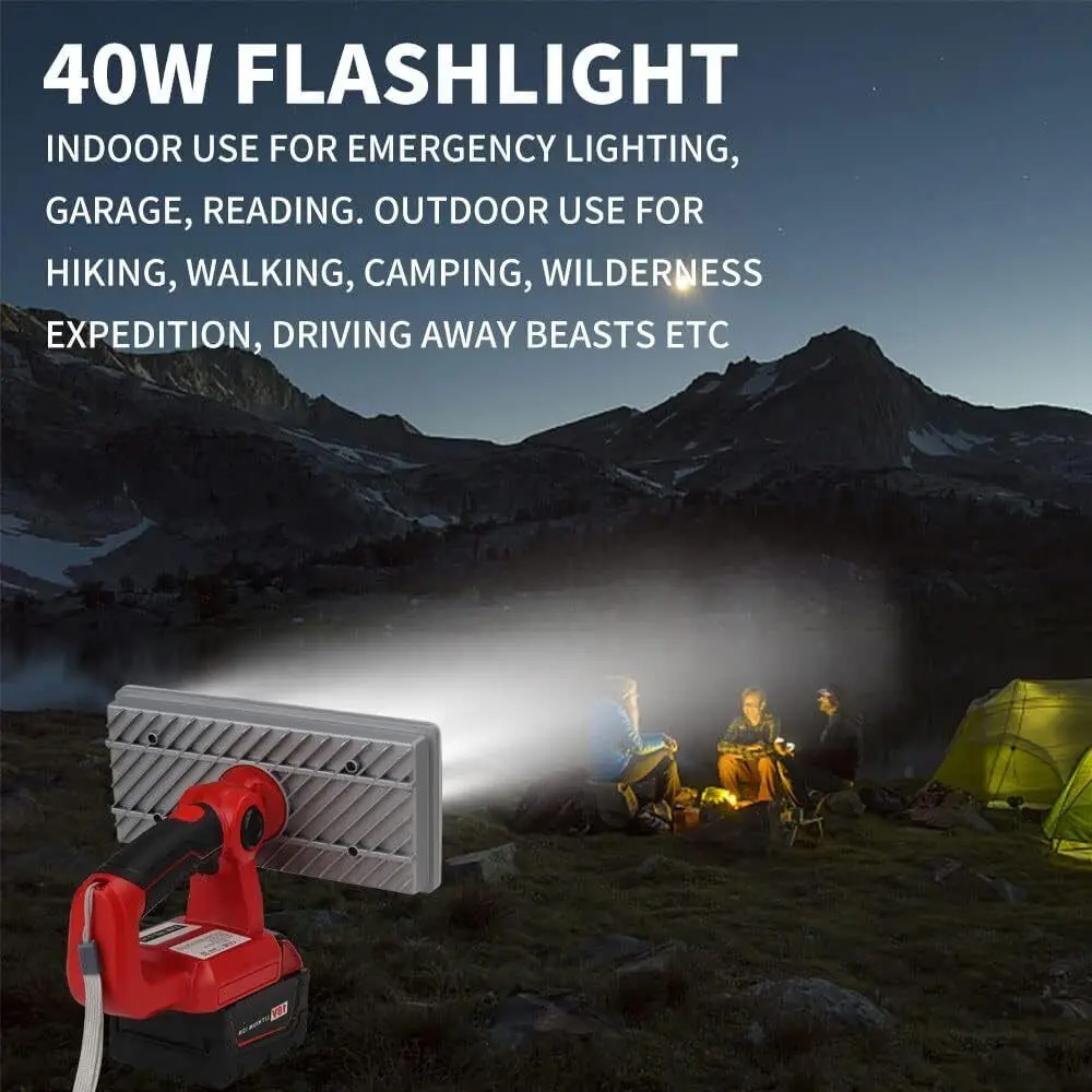 3/5/8 inch LED Lamp Work Light For Milwaukee 18V Li-ion Battery Electric Torch