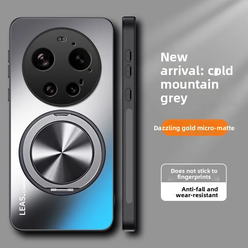 Deluxe Acrylic Frosted 360° Rotating Stand Magnetic Back Case - Shockproof Bumper