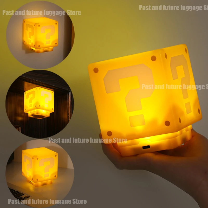Super Mario Bros Led Night Light Anime Usb Charging Desk Lamp Luce Decorativa Cartoon Play Music Press The Glow Light Gifts