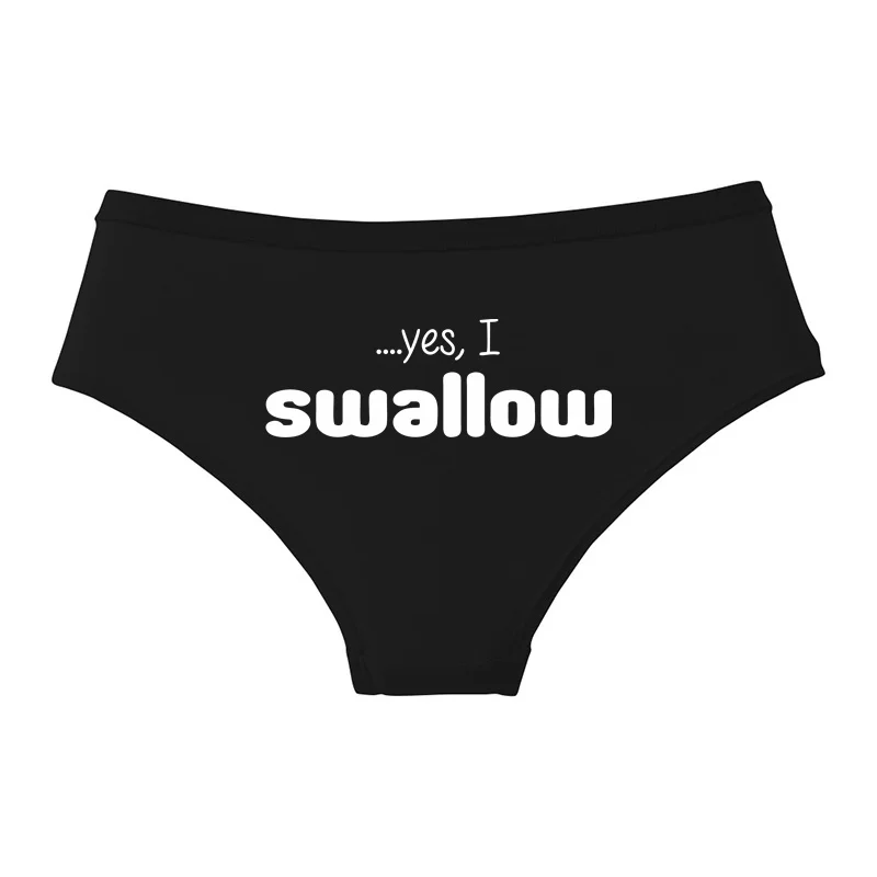 YES I SWALLOW Letters Print Underwear Cute Girl Briefs Female Soft Cotton Panties Sexy Lingeries For Women Ladies Underpants 1 Women letter print cotton briefs soft breathable underwear – LadyChar