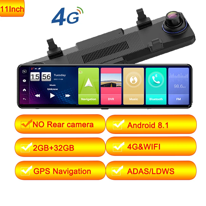 garmin gps for cars 12 Inch Car DVR 4G Android 8.1 Dash Camera 4G+32G GPS Navigation Car Rearview Mirror Dash Cam Video Auto Recorder Registrator truck navigation Vehicle GPS Systems