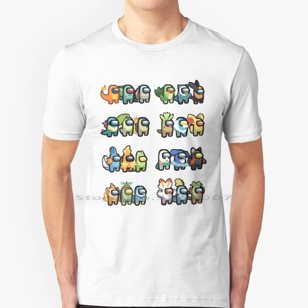 Sus Starter: Ultimate Starter Collection! T Shirt 100% Cotone Totodile Chikorita (Daquil Fangoso Torchic Treecko Chimchar