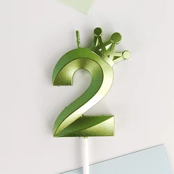 Elegant Crown Cake Topper with Silver and Gold Accents for Celebratory Occasions (Green Crown 2)