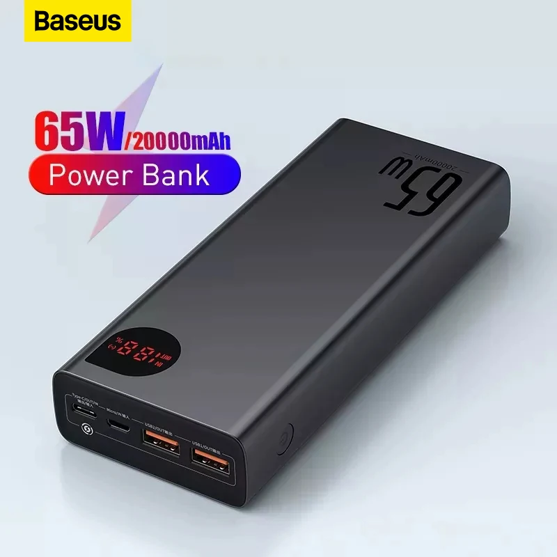 Maakte zich klaar Ordelijk Lauw Baseus 65W Power Bank 20000Mah Pd Qc 3.0 Snel Opladen Powerbank Externe  Batterijen Draagbare Oplader Voor Telefoon Laptop Tablet|Power Bank| -  AliExpress