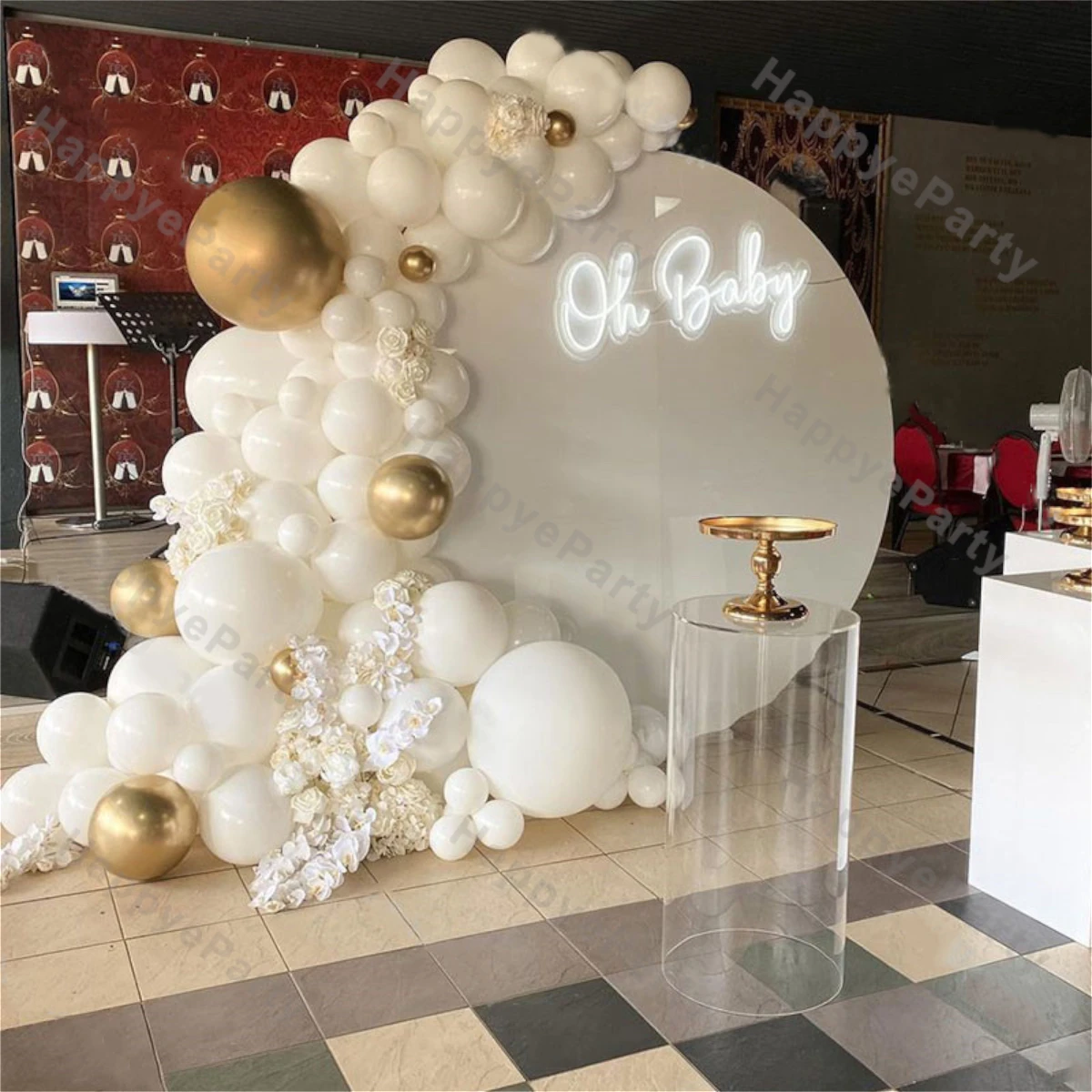 

Balloons Garland Wedding Decoration Matte White Chrome Gold Metallic Ballon Arch Gender Reveal Birthday Favors Baby Shower Decor