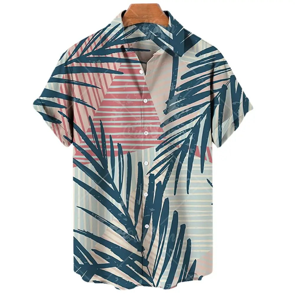 2022 New Men's Short Sleeve Hawaiian Shirts Single Breasted Beach Travel 3D Printing Summer Fashion Breathable Oversized 5XL New
