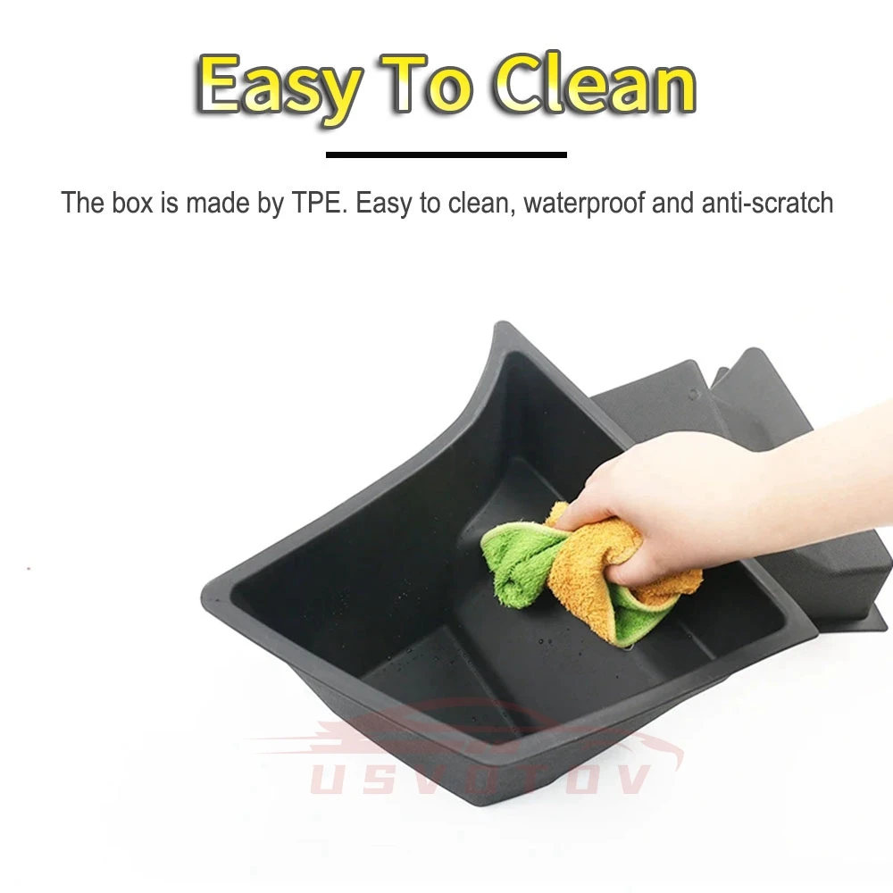 Car Trunk Organizer For Tesla Model 3 Highland Rear Trunk Storage Box Side Left Right Bins Water-proof Mats Accessories