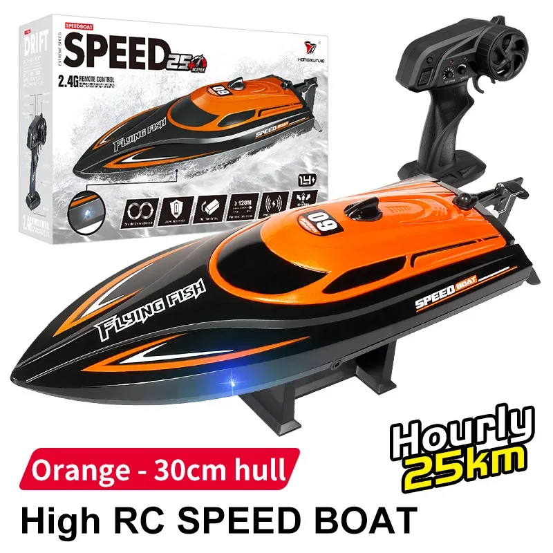 

HJ812 RC Boat 25KM/H High-Speed Remote Control Speedboat 2.4G Children's Electric Water Toy Boat Christmas Gifts For Adults