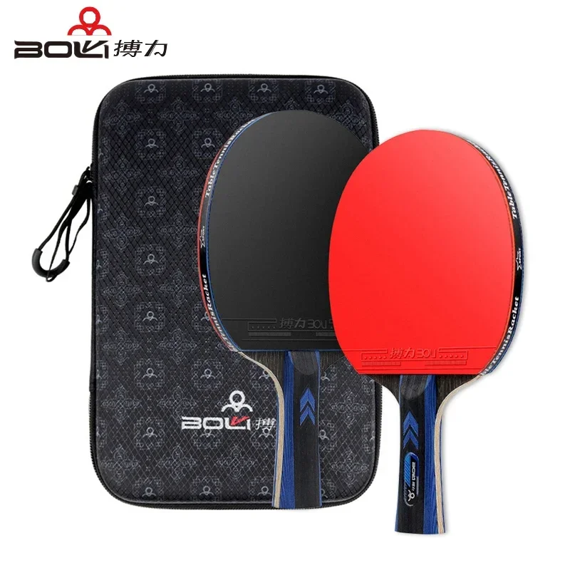 

BOLI F02 2 Table Tennis Rackets Set 5-Ply Blade with Non-tacky Pips-in Rubber High Elastic Sponge Ping Pong Paddles Control&Loop